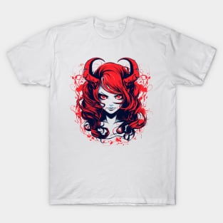 Anime Demon Girl Design T-Shirt